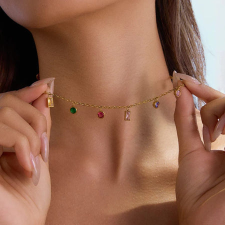 Solaria Multi-Stone Charm Necklace