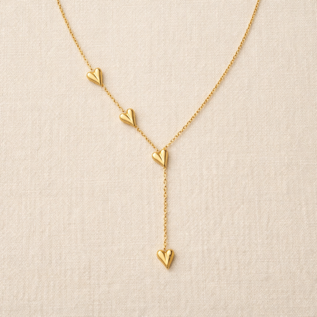 Amora Hearts Y-Drop Necklace