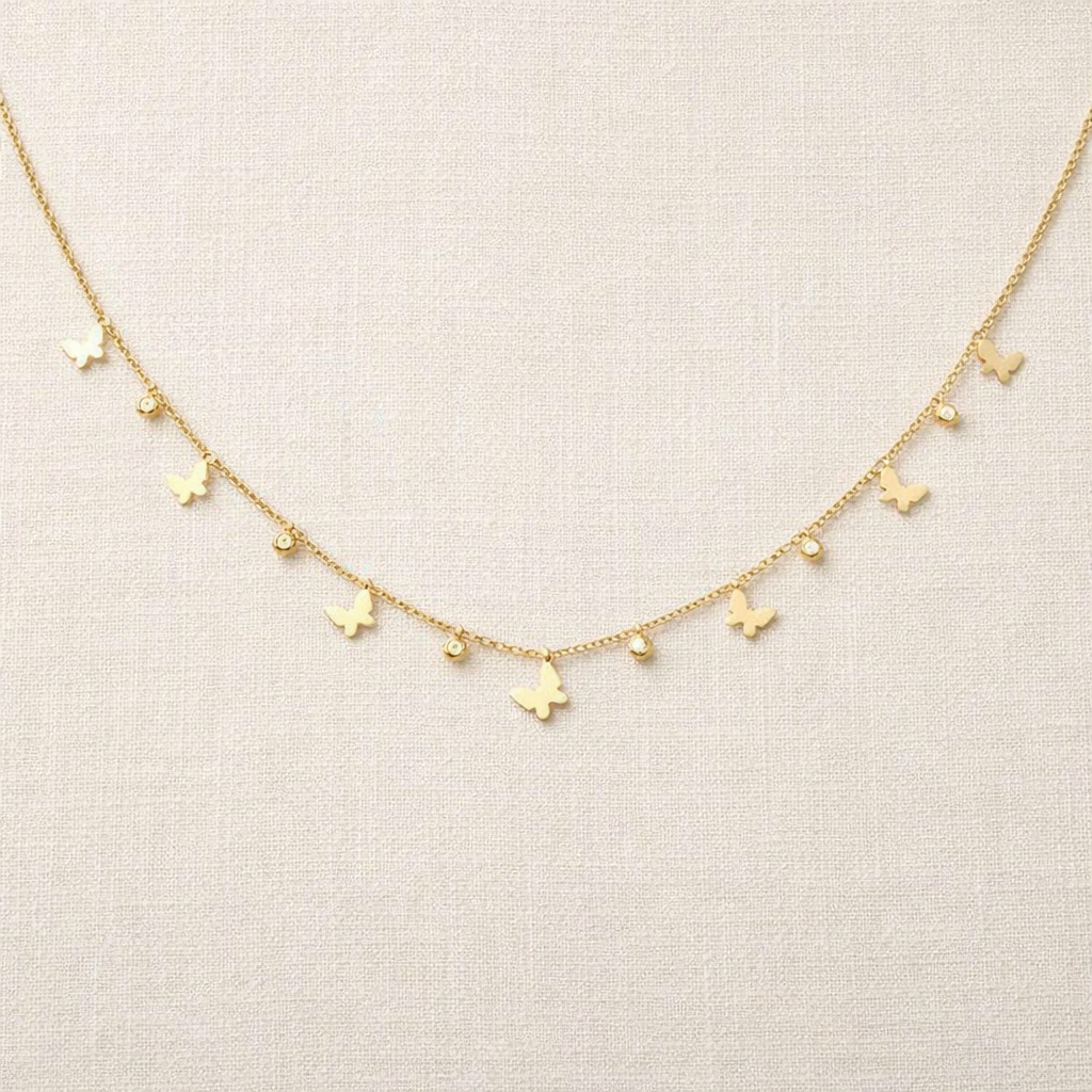 Mariposa Gold Butterfly Charm Necklace
