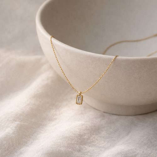 Baguette Prism Pendant Necklace