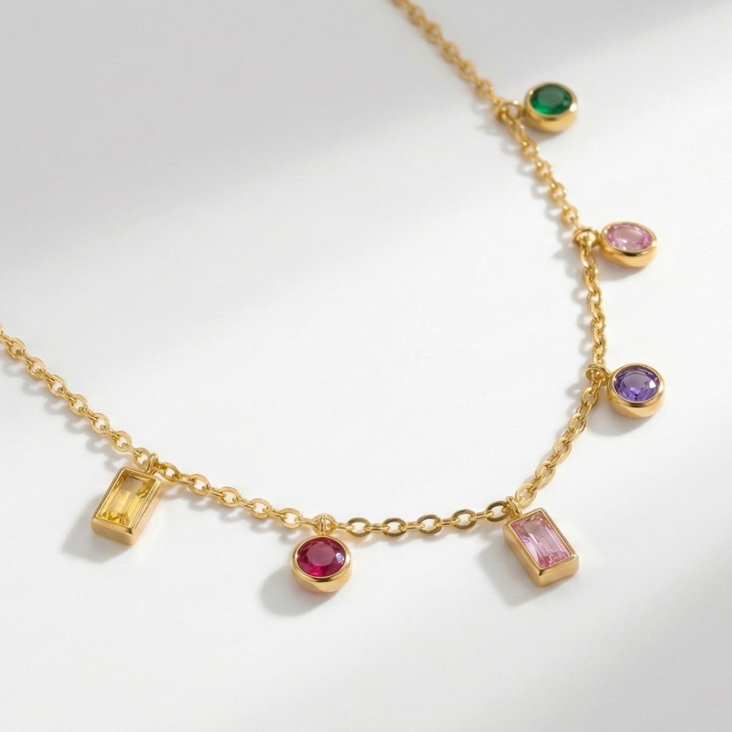 Solaria Multi-Stone Charm Necklace