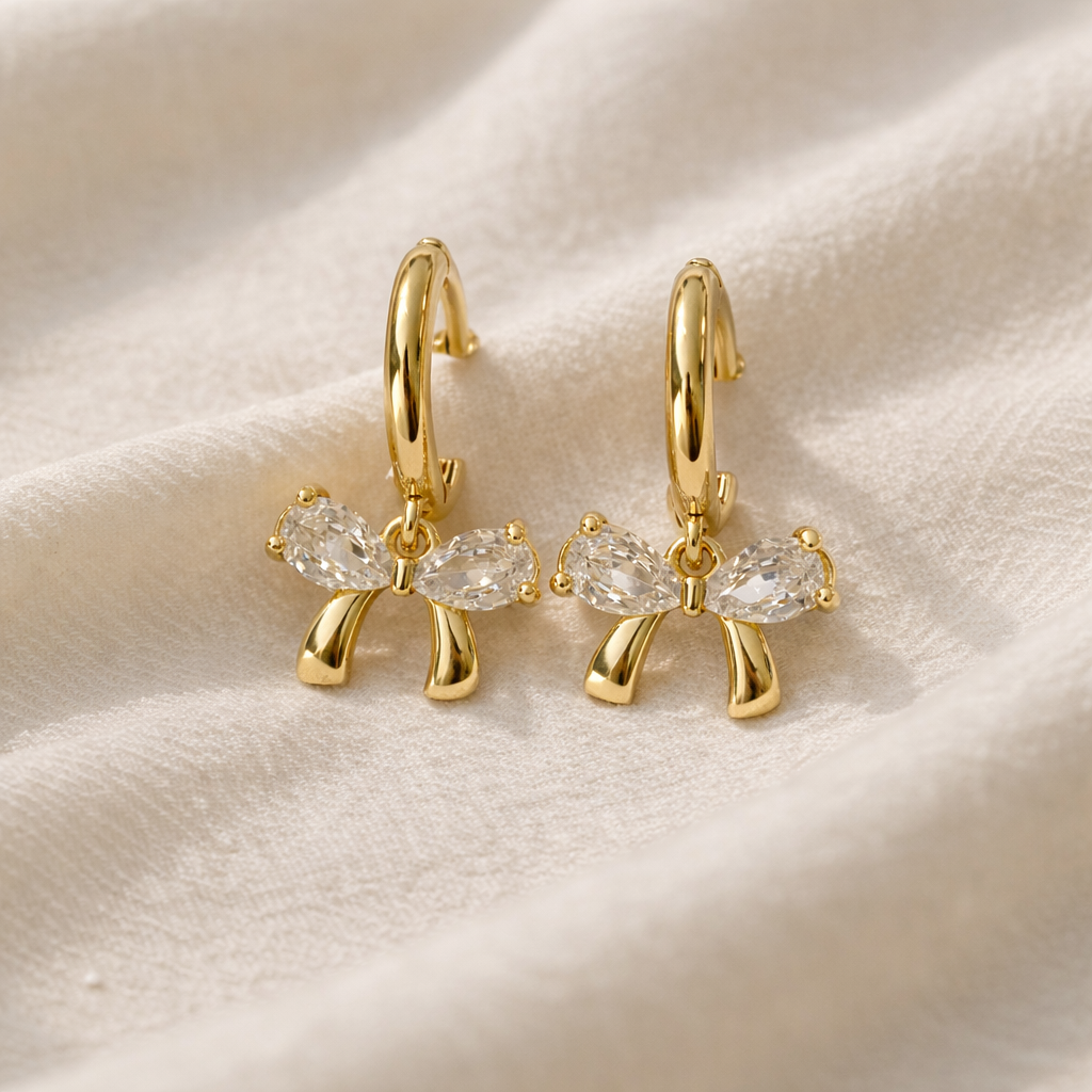 Amelie Bow Drop Earrings
