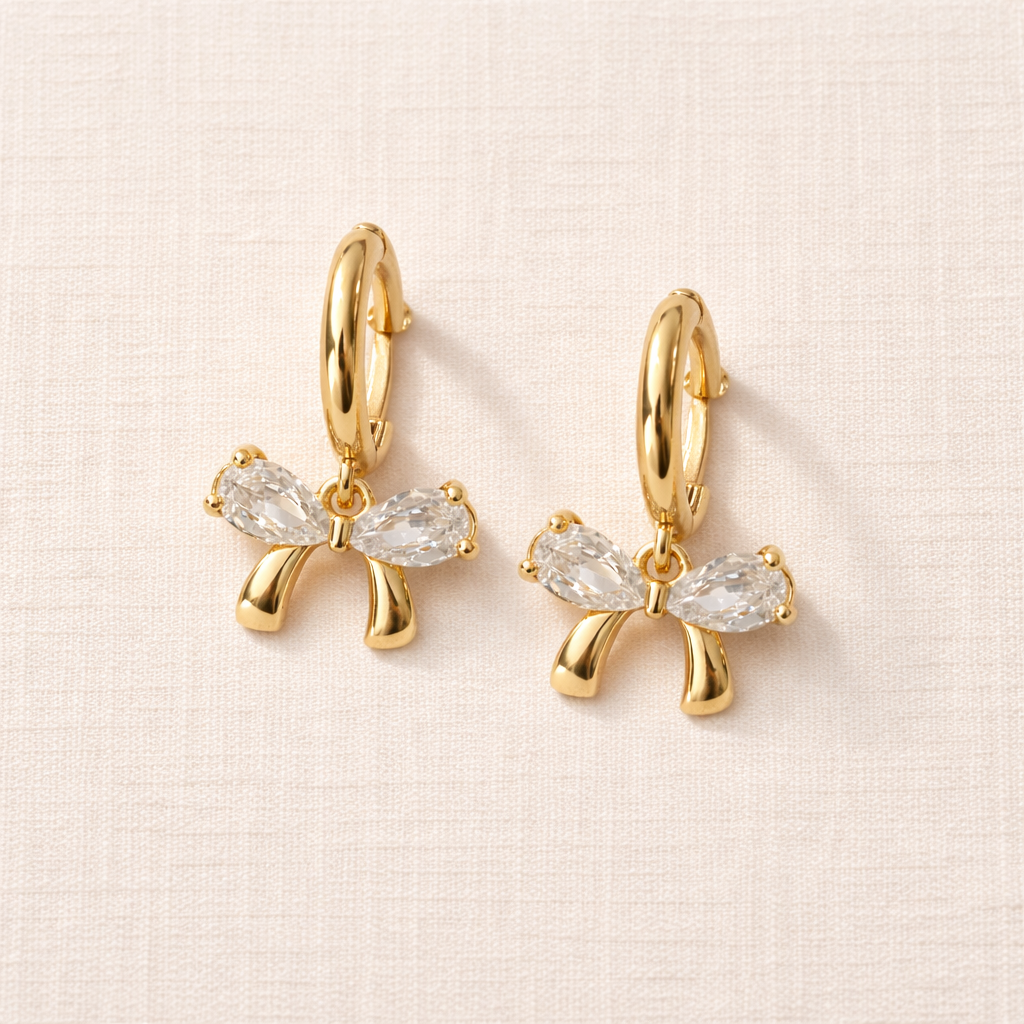 Amelie Bow Drop Earrings