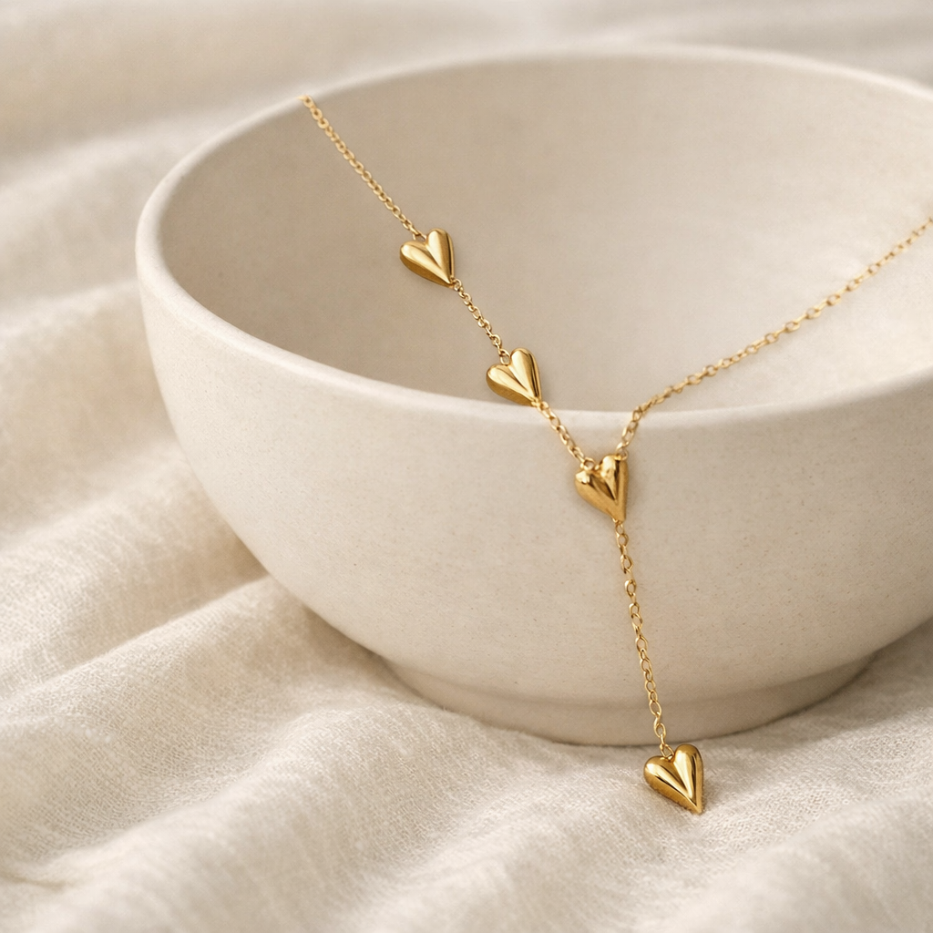 Amora Hearts Y-Drop Necklace